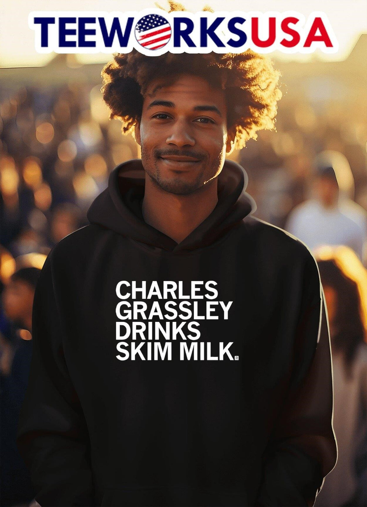 Charles Grassley Drinks Skim Milk - Adult & Kids T-Shirts, Sweatshirts & Hoodies apparel design preview 2