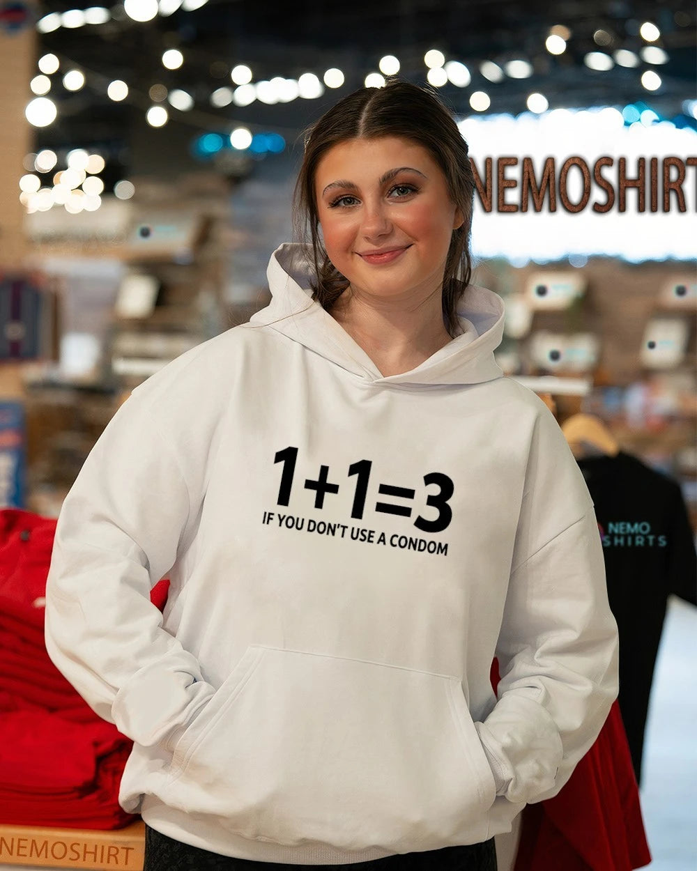 1+1=3 if you don't use a condom - Adult & Kids T-Shirts, Sweatshirts & Hoodies apparel design preview 5