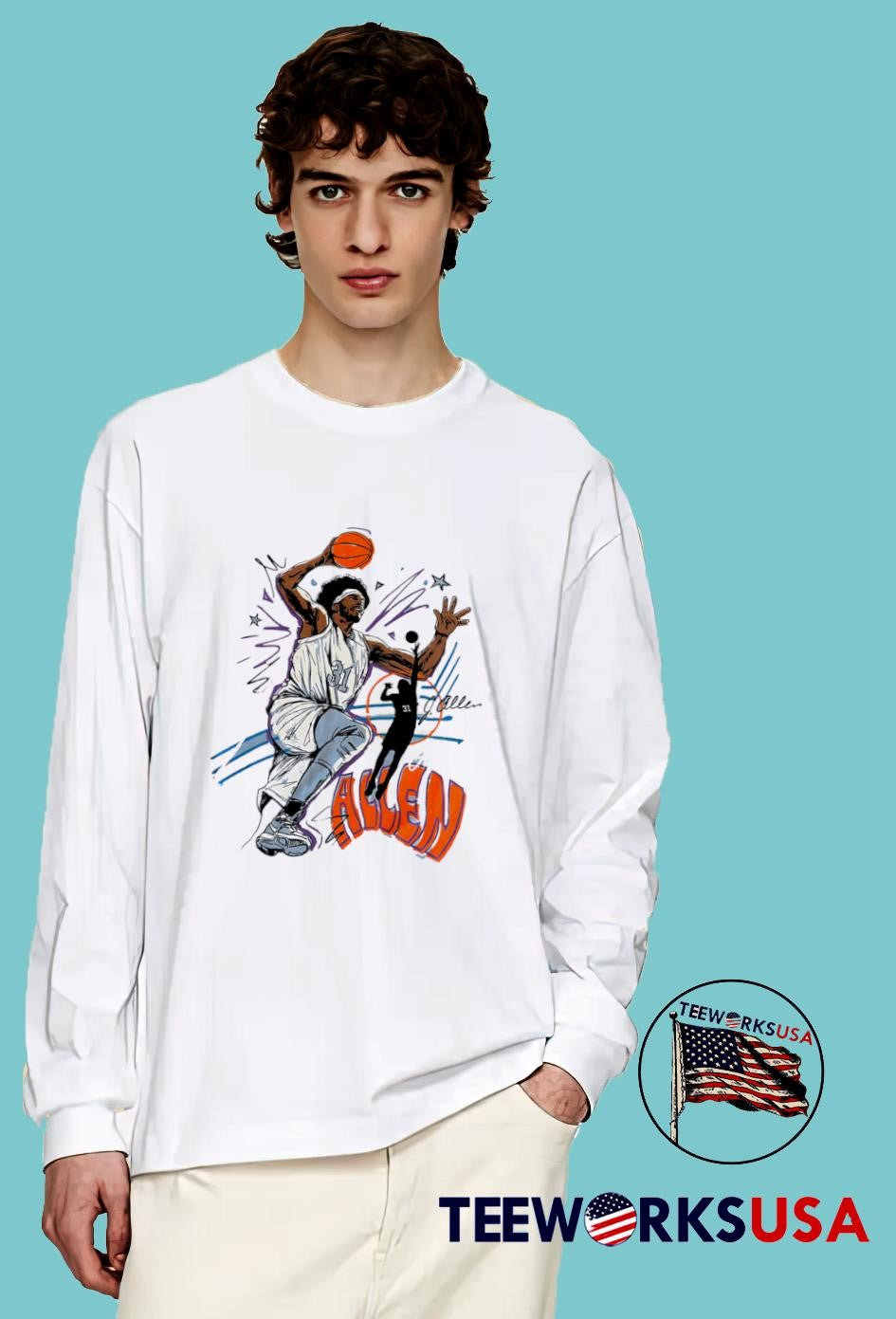 Jarrett Allen Cleveland Cavaliers art - Adult & Kids T-Shirts, Sweatshirts & Hoodies apparel design preview 4