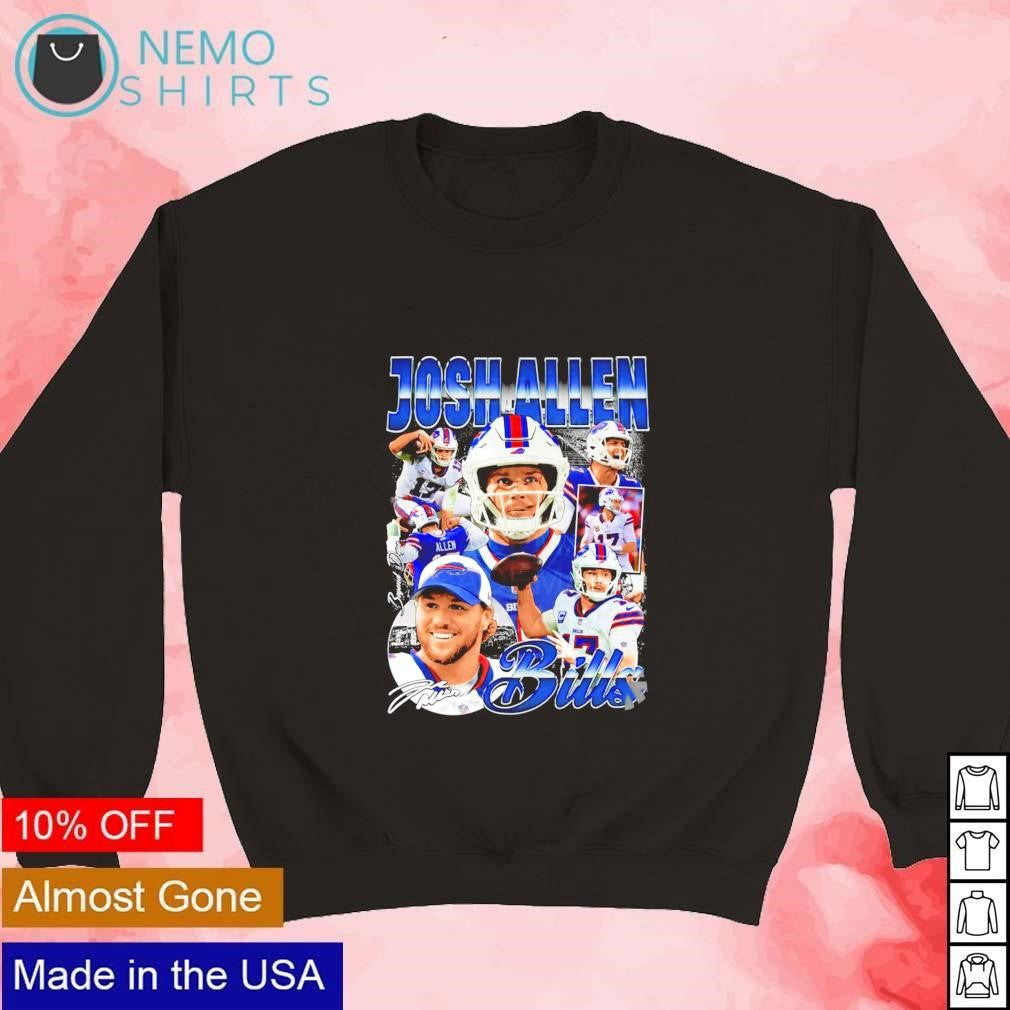 Josh Allen Buffalo Bills vintage graphic collage - Adult & Kids T-Shirts, Sweatshirts & Hoodies apparel design preview 3