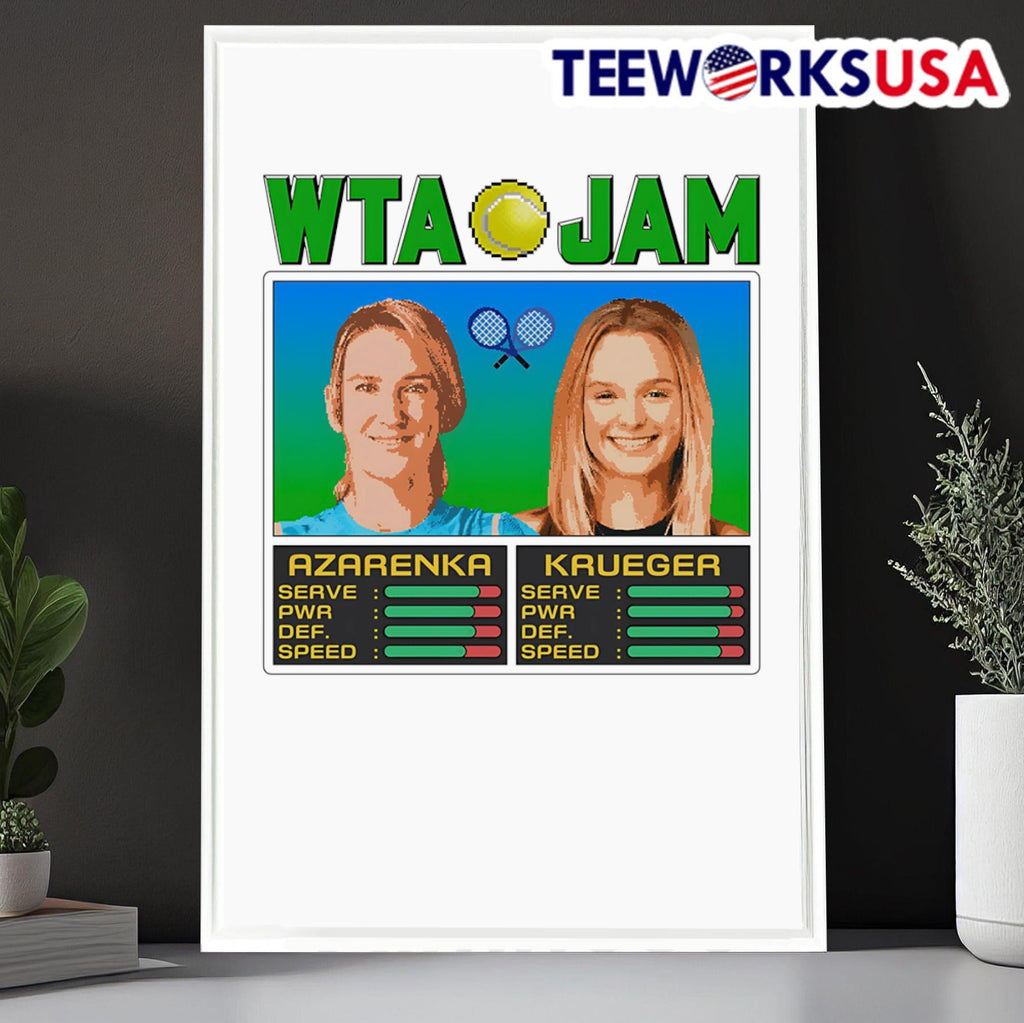 WTA Jam Azarenka and Krueger - Adult & Kids T-Shirts, Sweatshirts & Hoodies apparel design preview 6