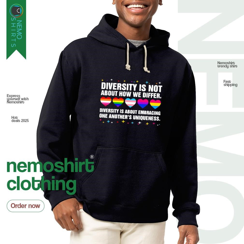 Diversity is not about how we differ hearts LGBT - Adult & Kids T-Shirts, Sweatshirts & Hoodies apparel design preview 2
