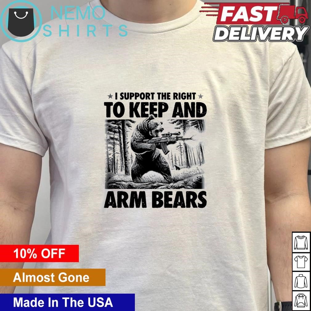 I support the right to keep and arm bears - Adult & Kids T-Shirts, Sweatshirts & Hoodies apparel design preview 5