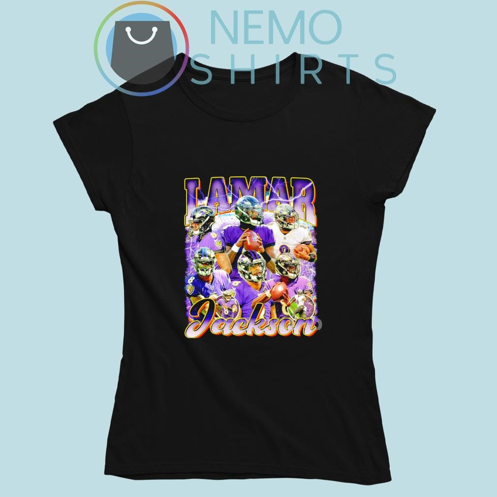 Lamar Jackson Baltimore Ravens collage vintage - Adult & Kids T-Shirts, Sweatshirts & Hoodies product image 5