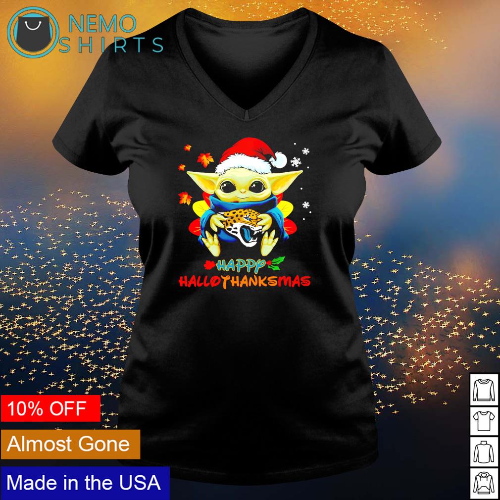 Baby Yoda Jaguars happy Hallothanksmas - Adult & Kids T-Shirts, Sweatshirts & Hoodies apparel design preview 5