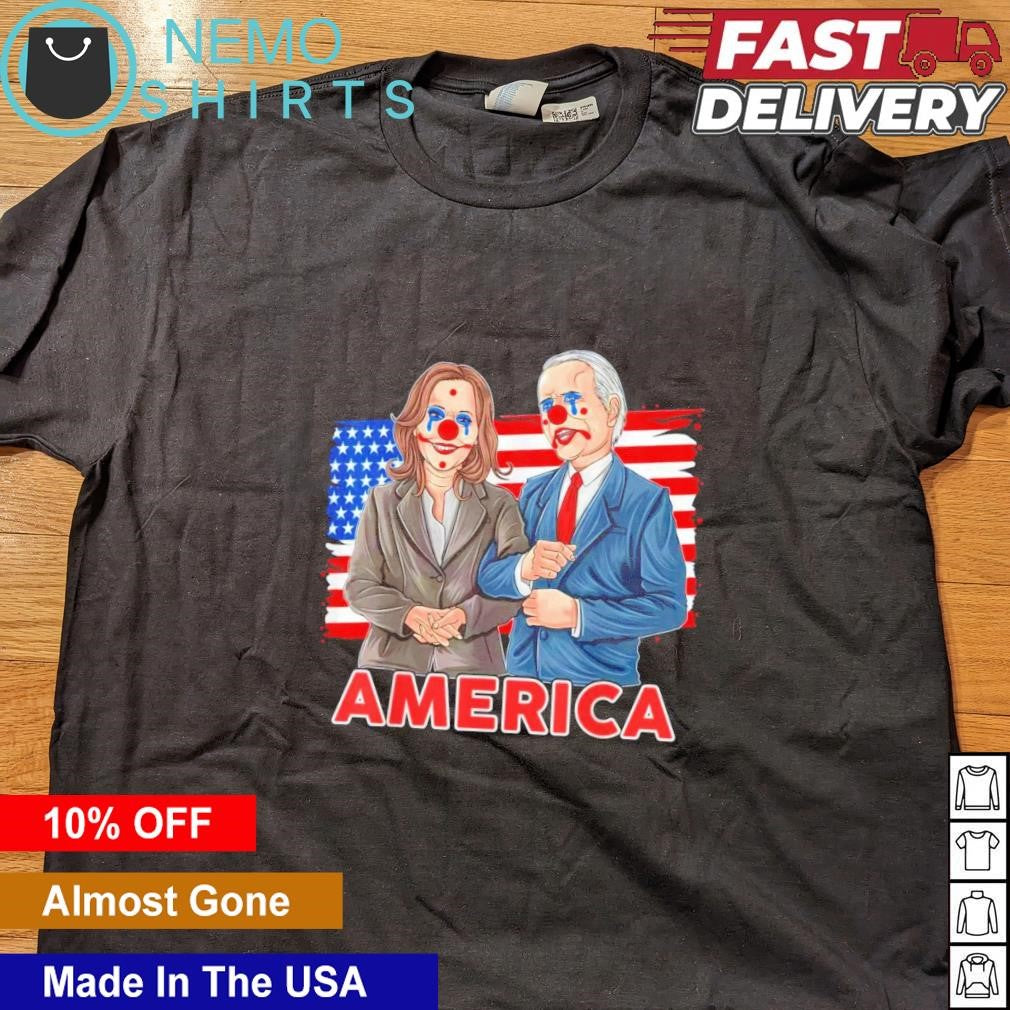 America Joe Biden and Kamala Harris democratic clown - Adult & Kids T-Shirts, Sweatshirts & Hoodies apparel design preview 4