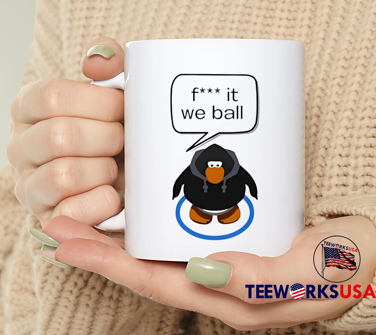 Fuck It We Ball Club Penguin Funny Meme - Adult & Kids T-Shirts, Sweatshirts & Hoodies apparel design preview 6