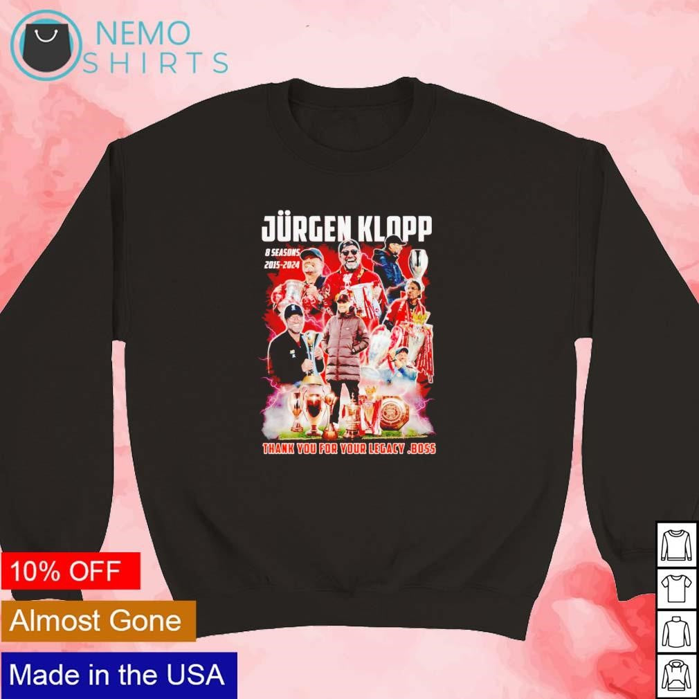 Jurgen Kloop coach Liverpool FC 8 seasons 2015 2024 - Adult & Kids T-Shirts, Sweatshirts & Hoodies apparel design preview 5