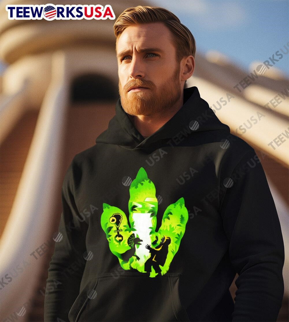Dilophosaurus footprint Jurassic Park - Adult & Kids T-Shirts, Sweatshirts & Hoodies apparel design preview 2