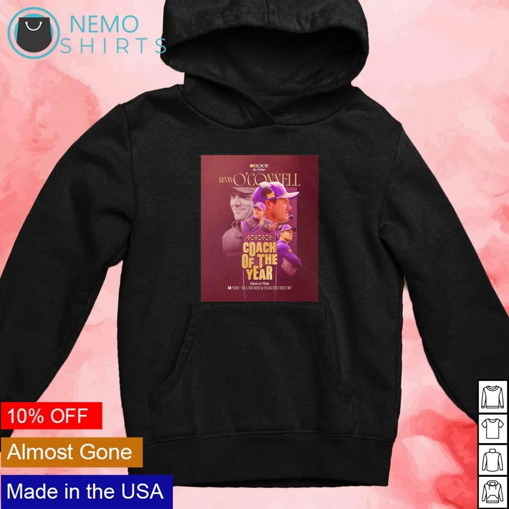 Minnesota Vikings Kevin O'Connell coach of the year - Adult & Kids T-Shirts, Sweatshirts & Hoodies apparel design preview 4
