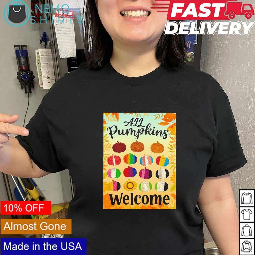 All pumpkins welcome Halloween - Adult & Kids T-Shirts, Sweatshirts & Hoodies apparel design preview 3