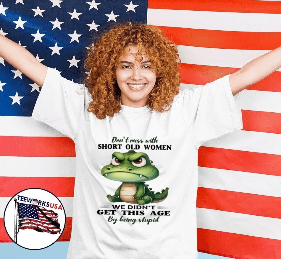Crocodile don't mess with short old women we didn't - Adult & Kids T-Shirts, Sweatshirts & Hoodies apparel design preview 7