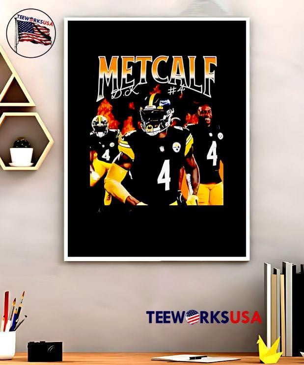 Metcalf D.K. 4 Football Player On Fire - Adult & Kids T-Shirts, Sweatshirts & Hoodies apparel design preview 5