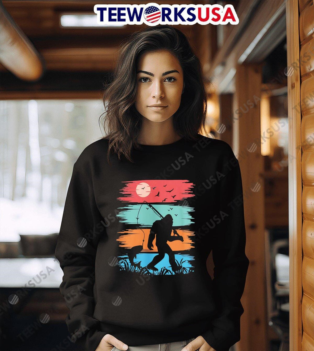 Squatchin' with Fish - Adult & Kids T-Shirts, Sweatshirts & Hoodies apparel design preview 3