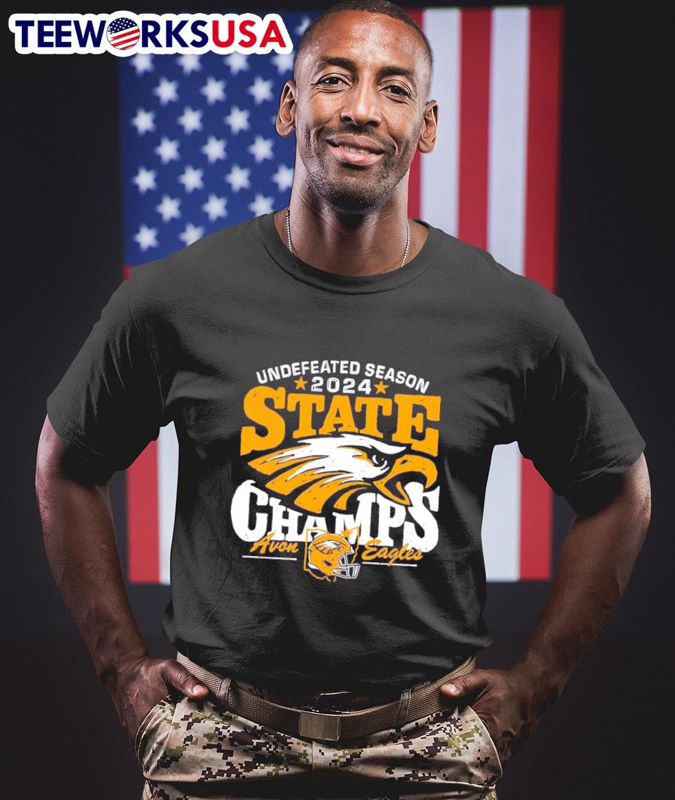 Undefeated season 2024 State Champs Avon Eagles - Adult & Kids T-Shirts, Sweatshirts & Hoodies apparel design preview 1
