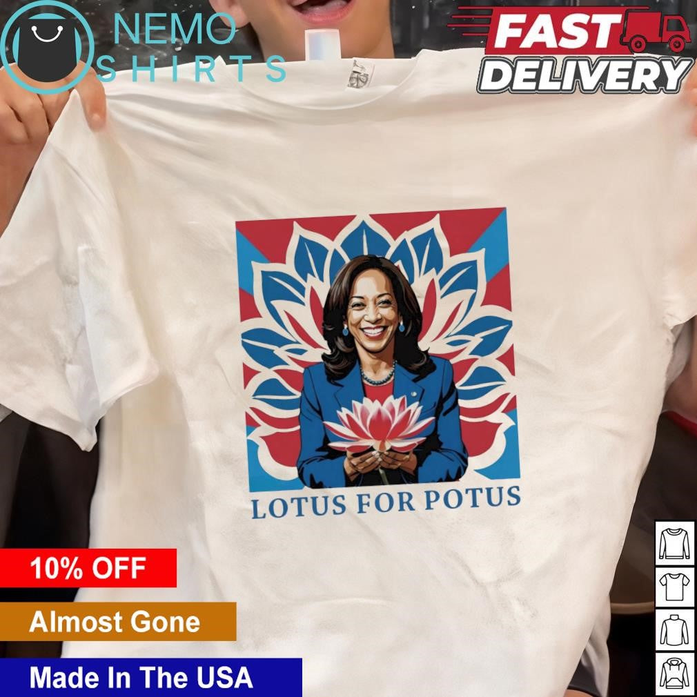 Lotus for potus Kamala Harris 2024 president - Adult & Kids T-Shirts, Sweatshirts & Hoodies apparel design preview 1