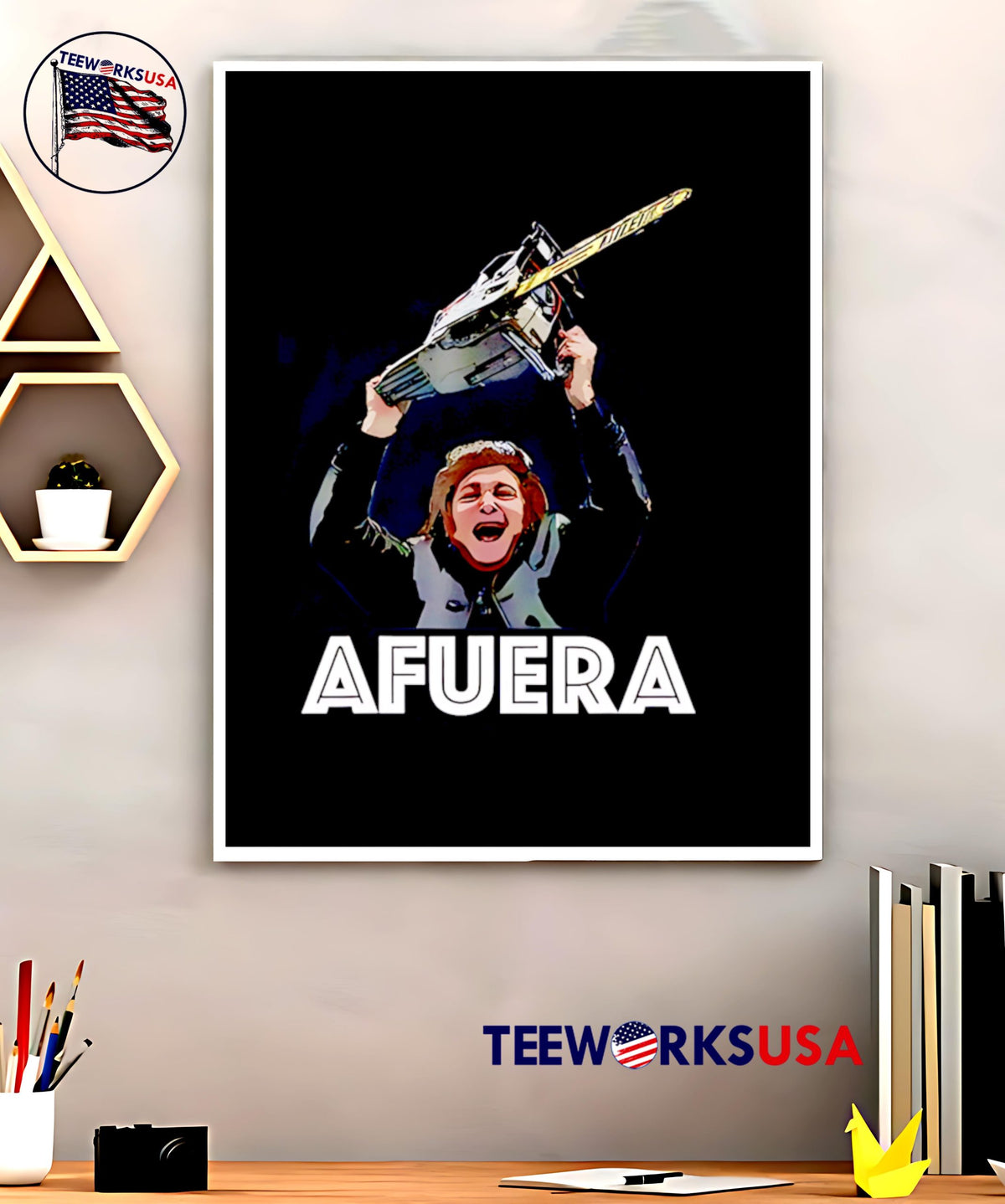 President Milei Afuera saw - Adult & Kids T-Shirts, Sweatshirts & Hoodies apparel design preview 5