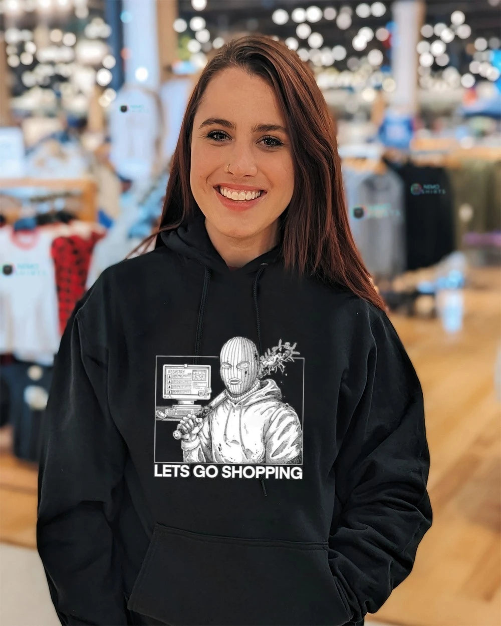 Lets Go Shopping Masked Hacker - Adult & Kids T-Shirts, Sweatshirts & Hoodies apparel design preview 4