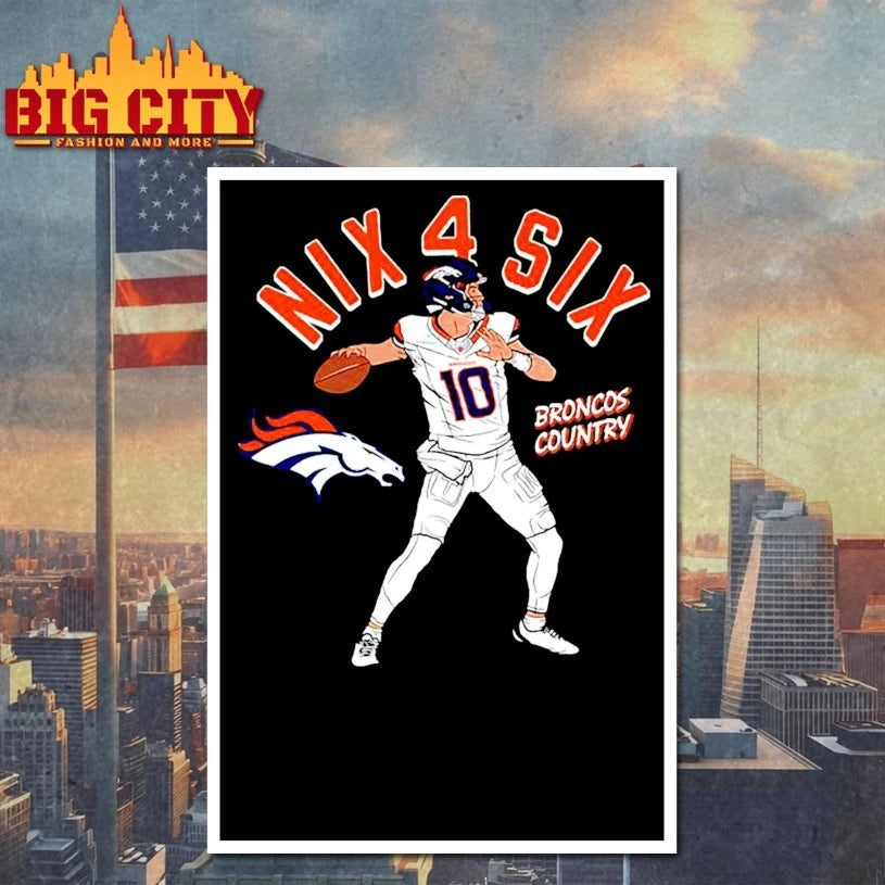 Denver Football Bo Nix Player Illustrative Pack - Adult & Kids T-Shirts, Sweatshirts & Hoodies apparel design preview 4