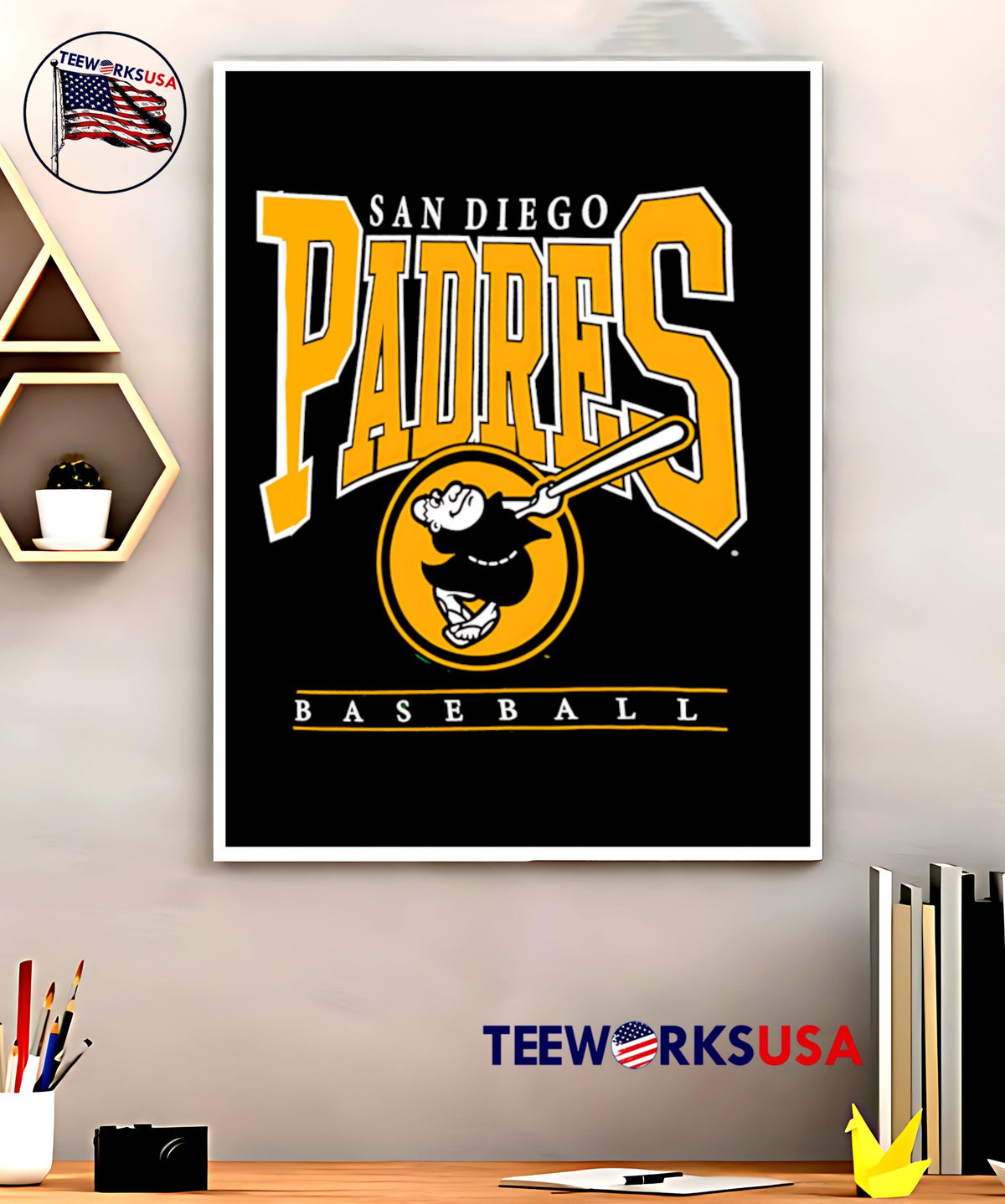 San Diego Padres Baseball Logo Graphic 2025 - Adult & Kids T-Shirts, Sweatshirts & Hoodies apparel design preview 5