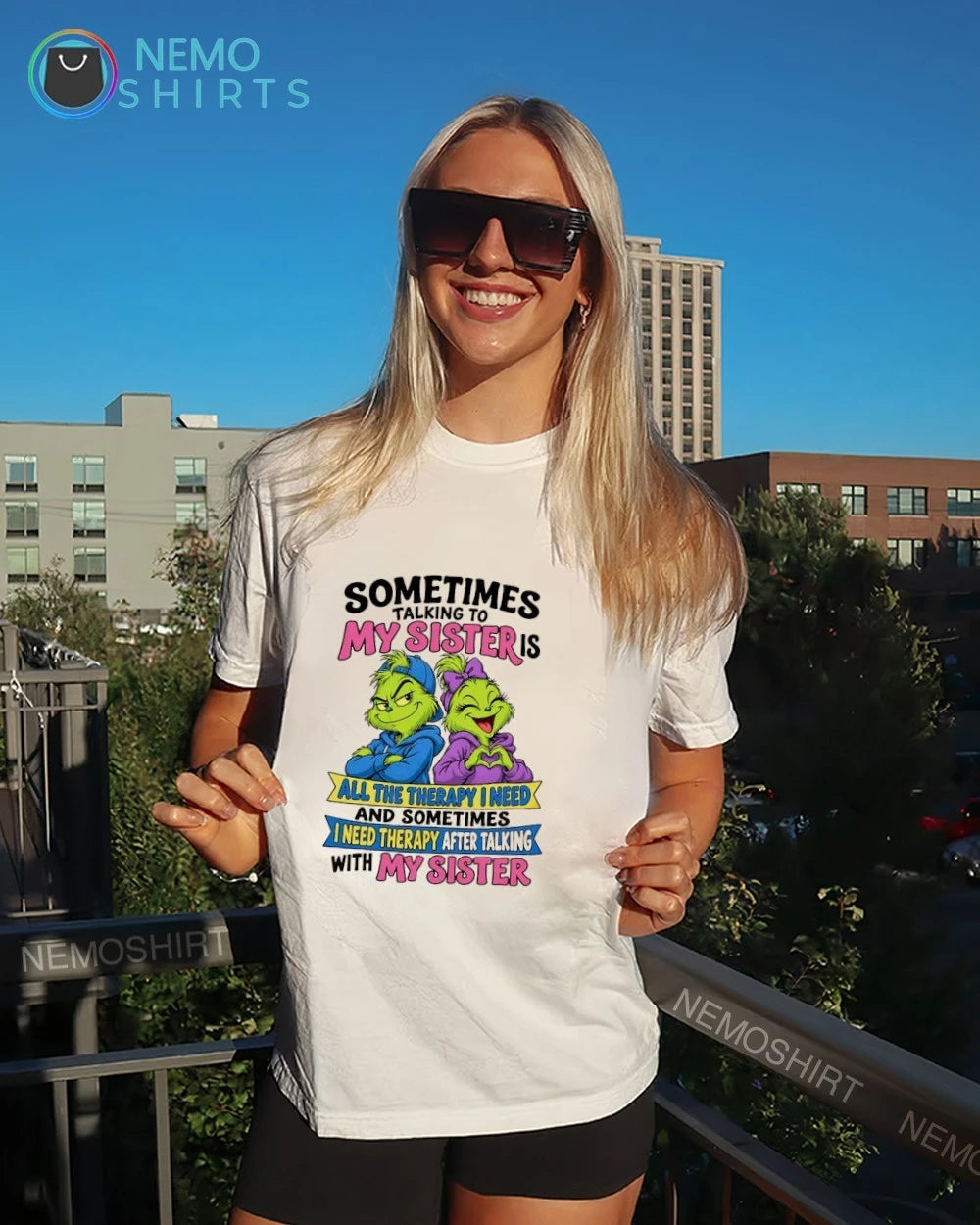 Grinch Sometimes Talking to My Sister Is All the - Adult & Kids T-Shirts, Sweatshirts & Hoodies apparel design preview 6