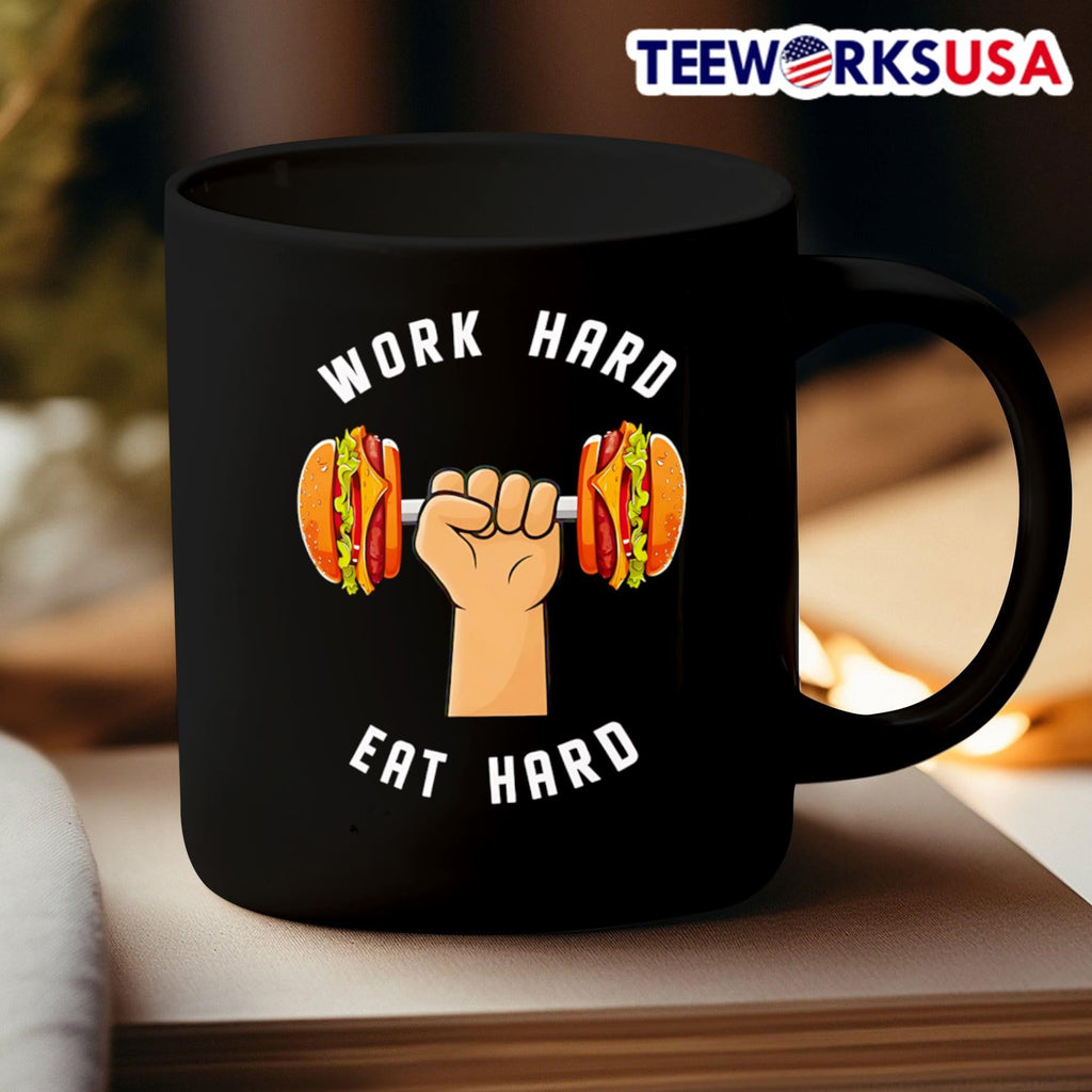 Hamburger work hard eat - Adult & Kids T-Shirts, Sweatshirts & Hoodies apparel design preview 3