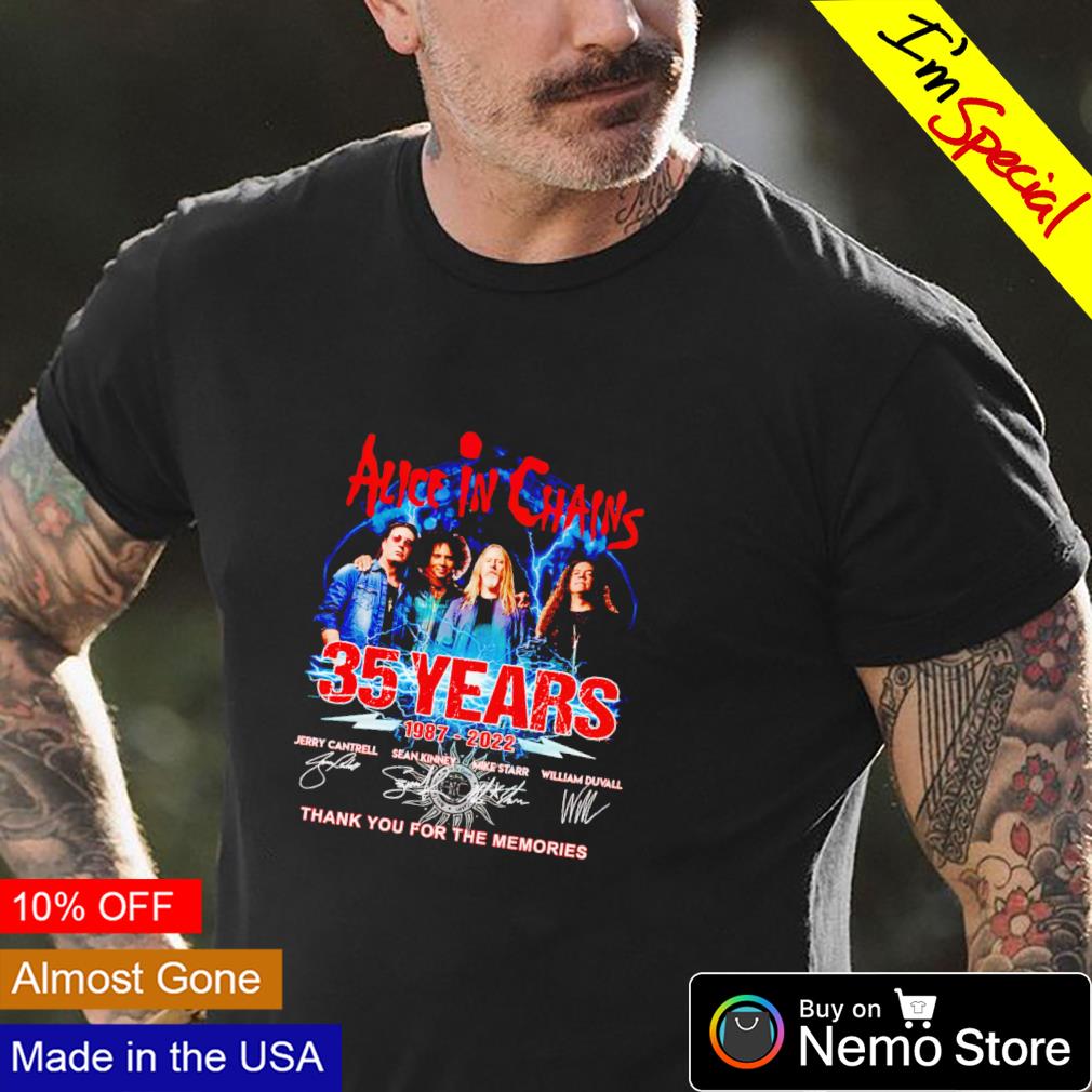 Alice in Chains 35 years 1987 2022 signatures - Adult & Kids T-Shirts, Sweatshirts & Hoodies apparel design preview 4
