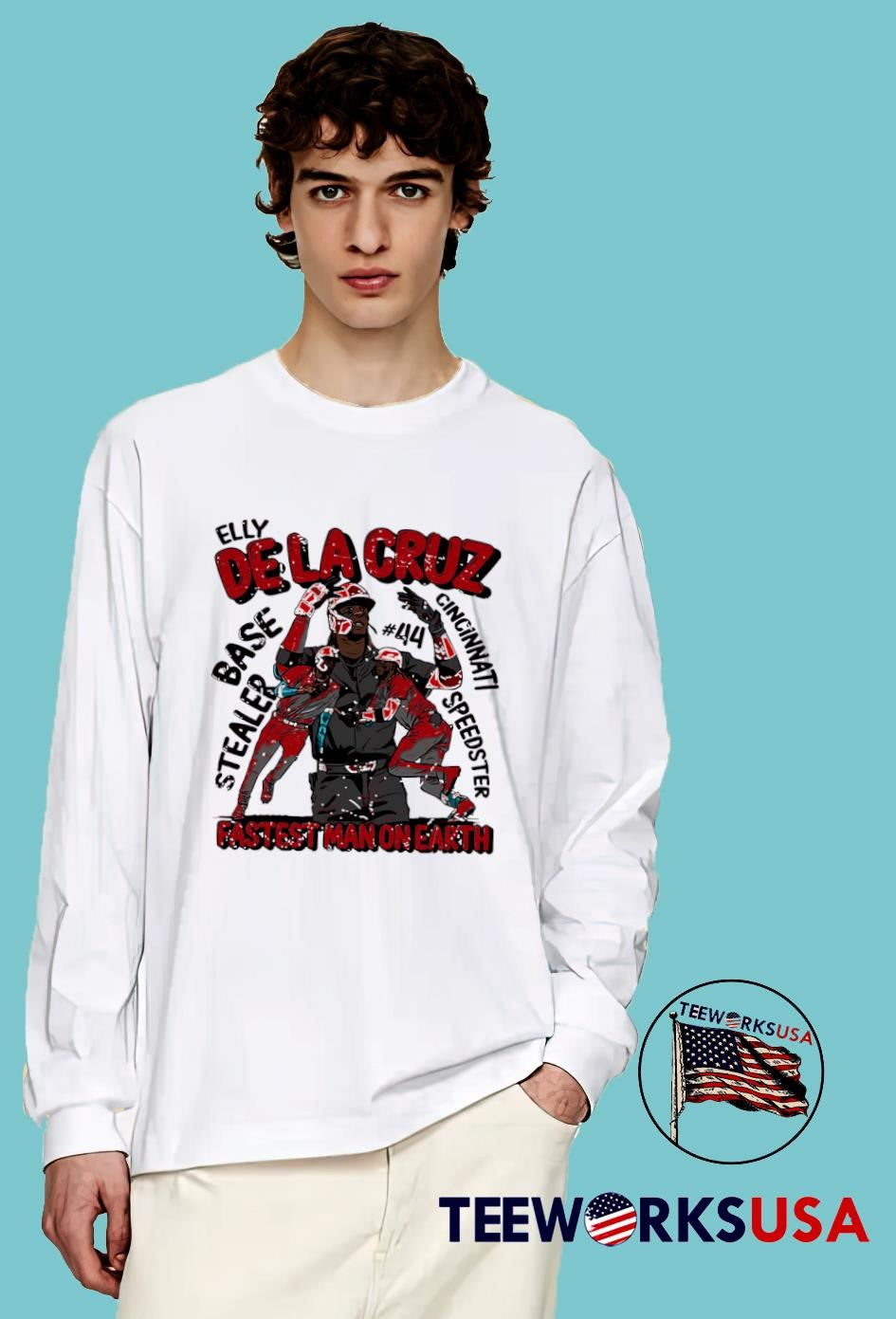 Elly De La Cruz Is The Fastest Man On Earth vintage - Adult & Kids T-Shirts, Sweatshirts & Hoodies apparel design preview 4