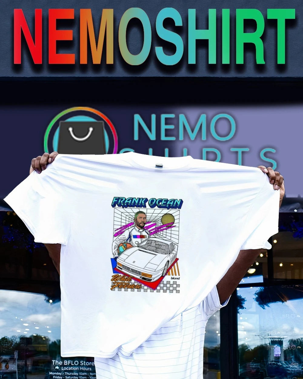 Frank Ocean White Ferrari Blond Retro Bootleg - Adult & Kids T-Shirts, Sweatshirts & Hoodies apparel design preview 1