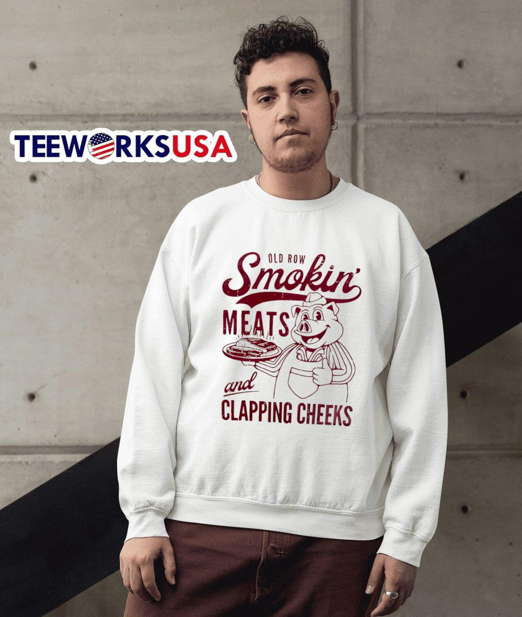 Old row Smokin meats and clapping cheeks - Adult & Kids T-Shirts, Sweatshirts & Hoodies apparel design preview 3