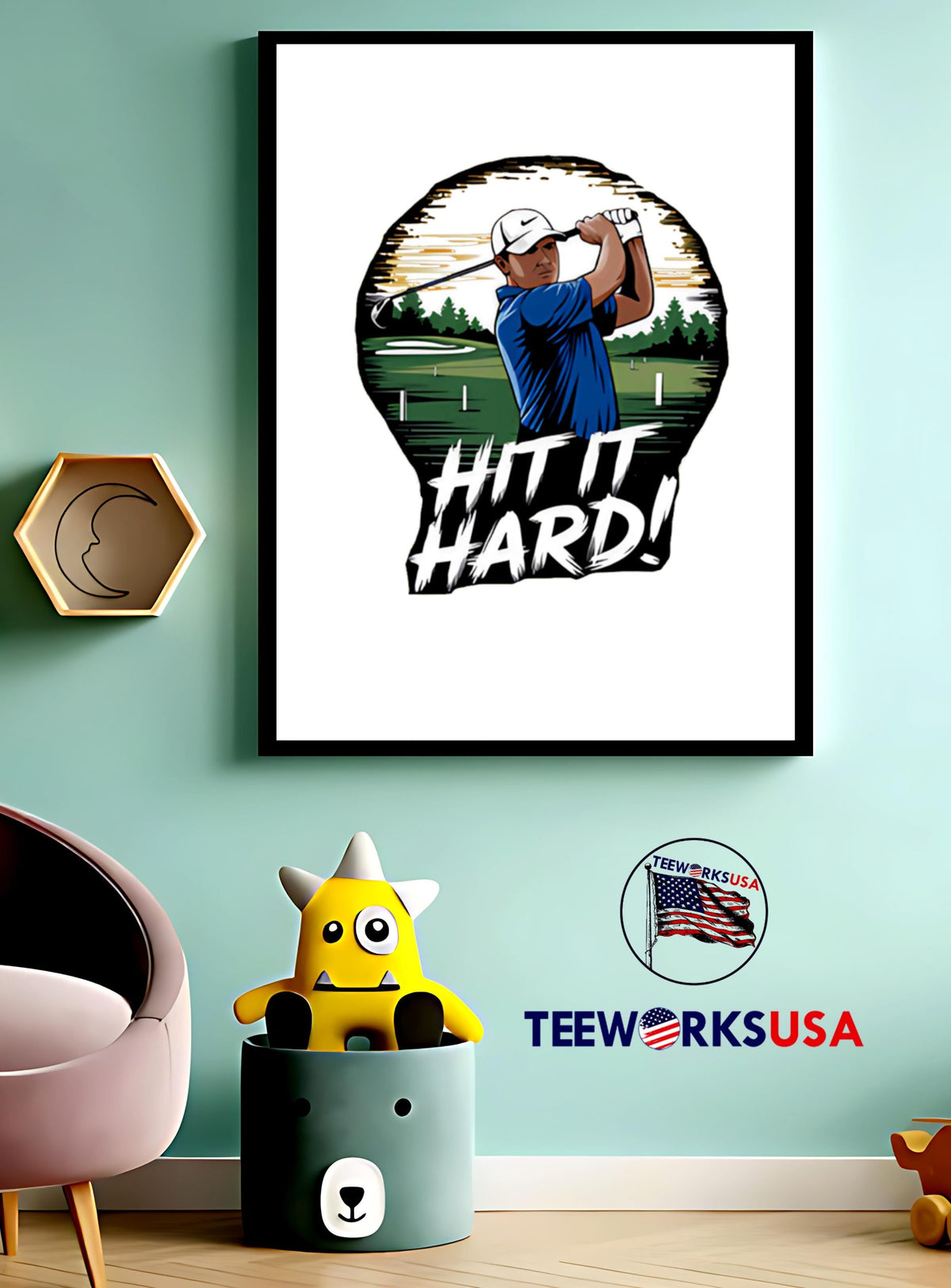 Hit It Hard Golf Bold classic - Adult & Kids T-Shirts, Sweatshirts & Hoodies apparel design preview 3
