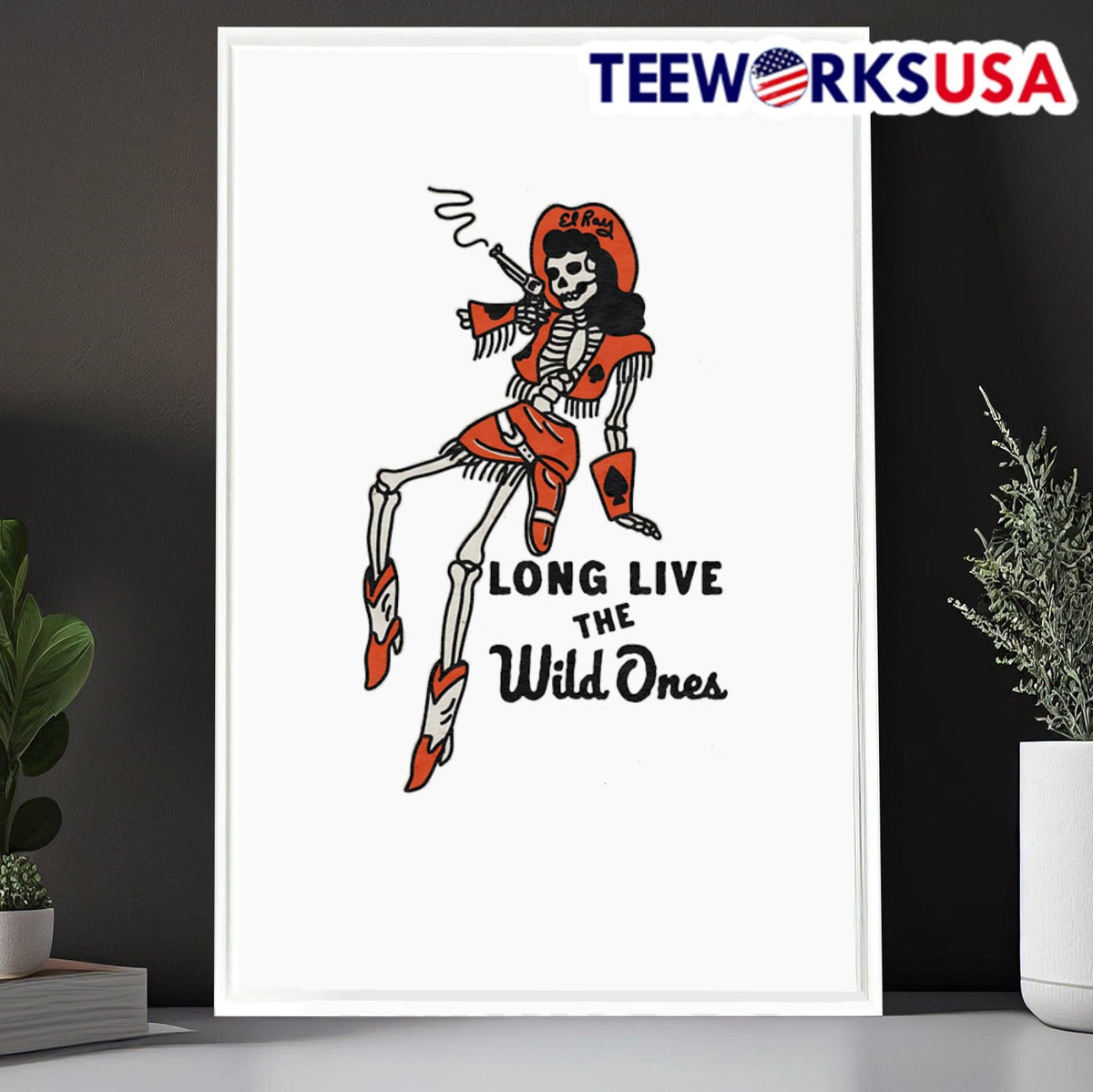 Skeleton long live the wild ones - Adult & Kids T-Shirts, Sweatshirts & Hoodies apparel design preview 6