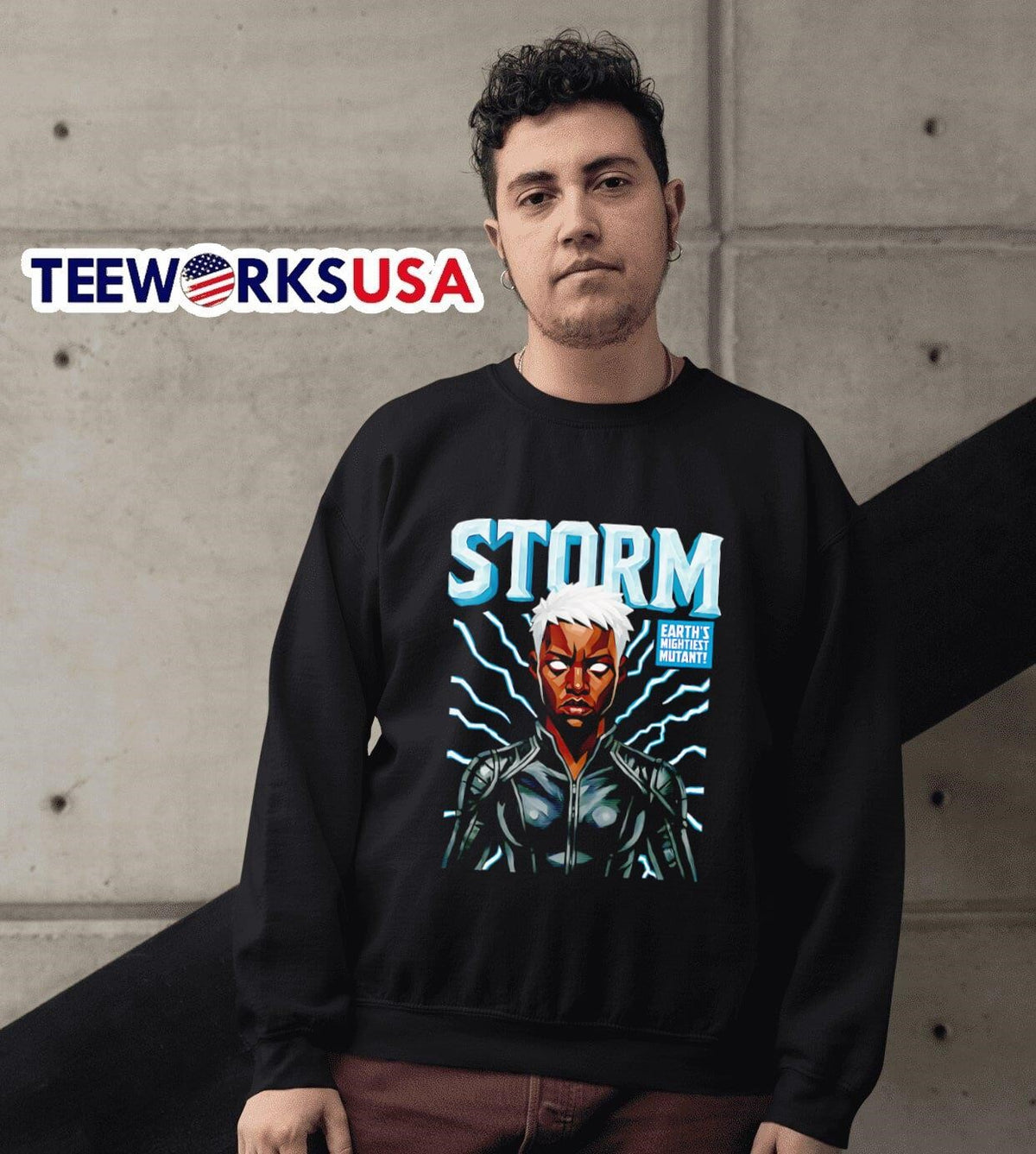 Storm Earth's mightiest mutant - Adult & Kids T-Shirts, Sweatshirts & Hoodies apparel design preview 6