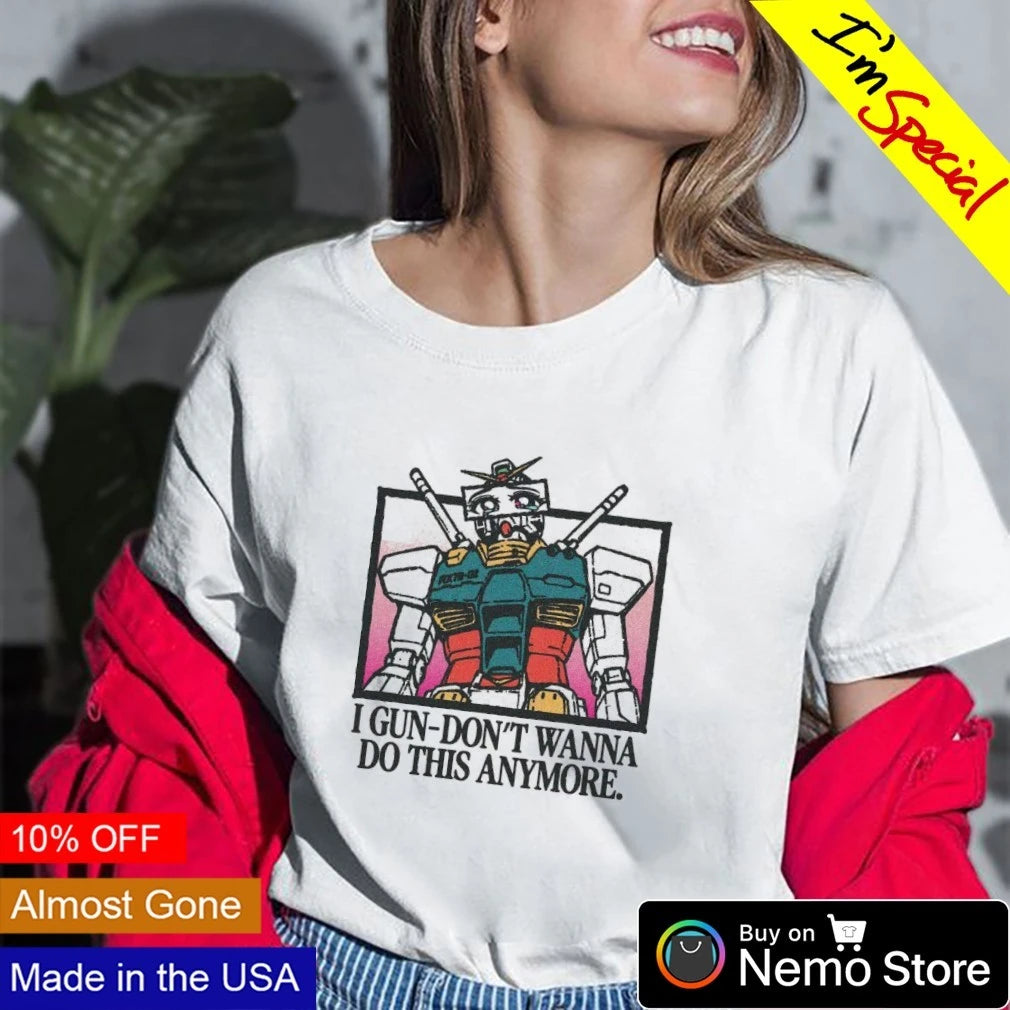 Gun Dam I gun-don't wanna do this anymore - Adult & Kids T-Shirts, Sweatshirts & Hoodies apparel design preview 2