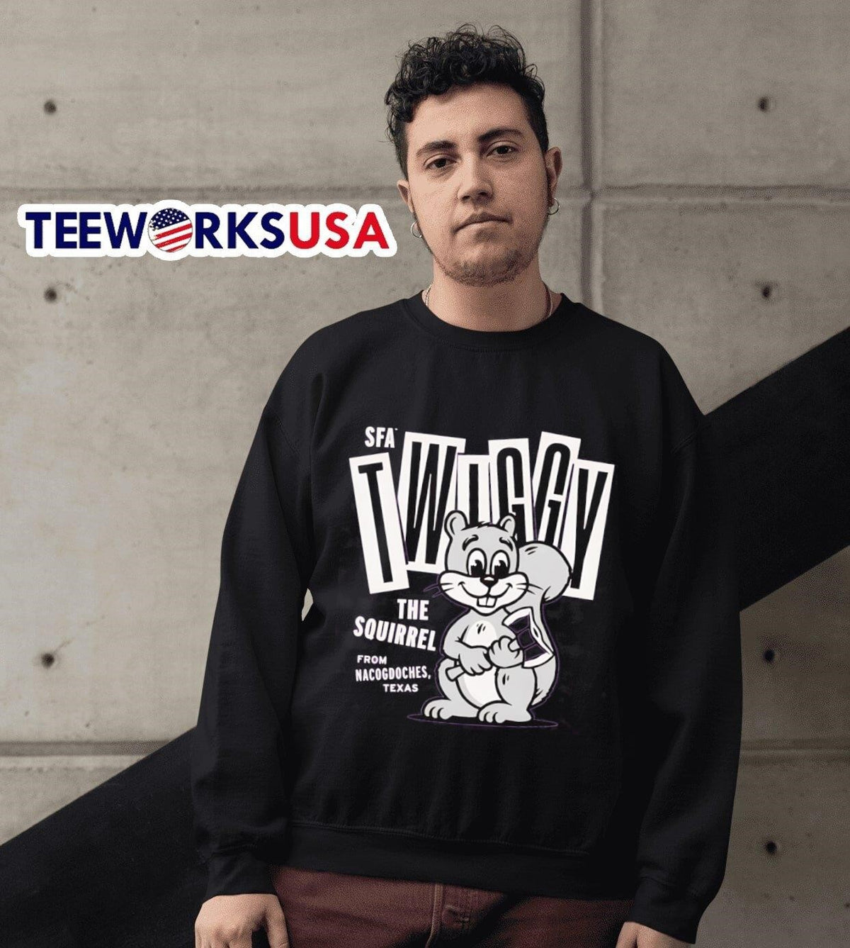 Stephen F. Austin Twiggy the Campus Squirrel - Adult & Kids T-Shirts, Sweatshirts & Hoodies apparel design preview 6