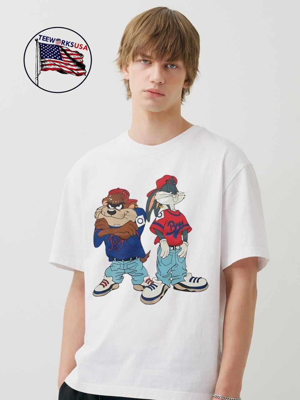 Looney Tunes Bugs Bunny and Tasmanian Devil hip-hop - Adult & Kids T-Shirts, Sweatshirts & Hoodies apparel design preview 4