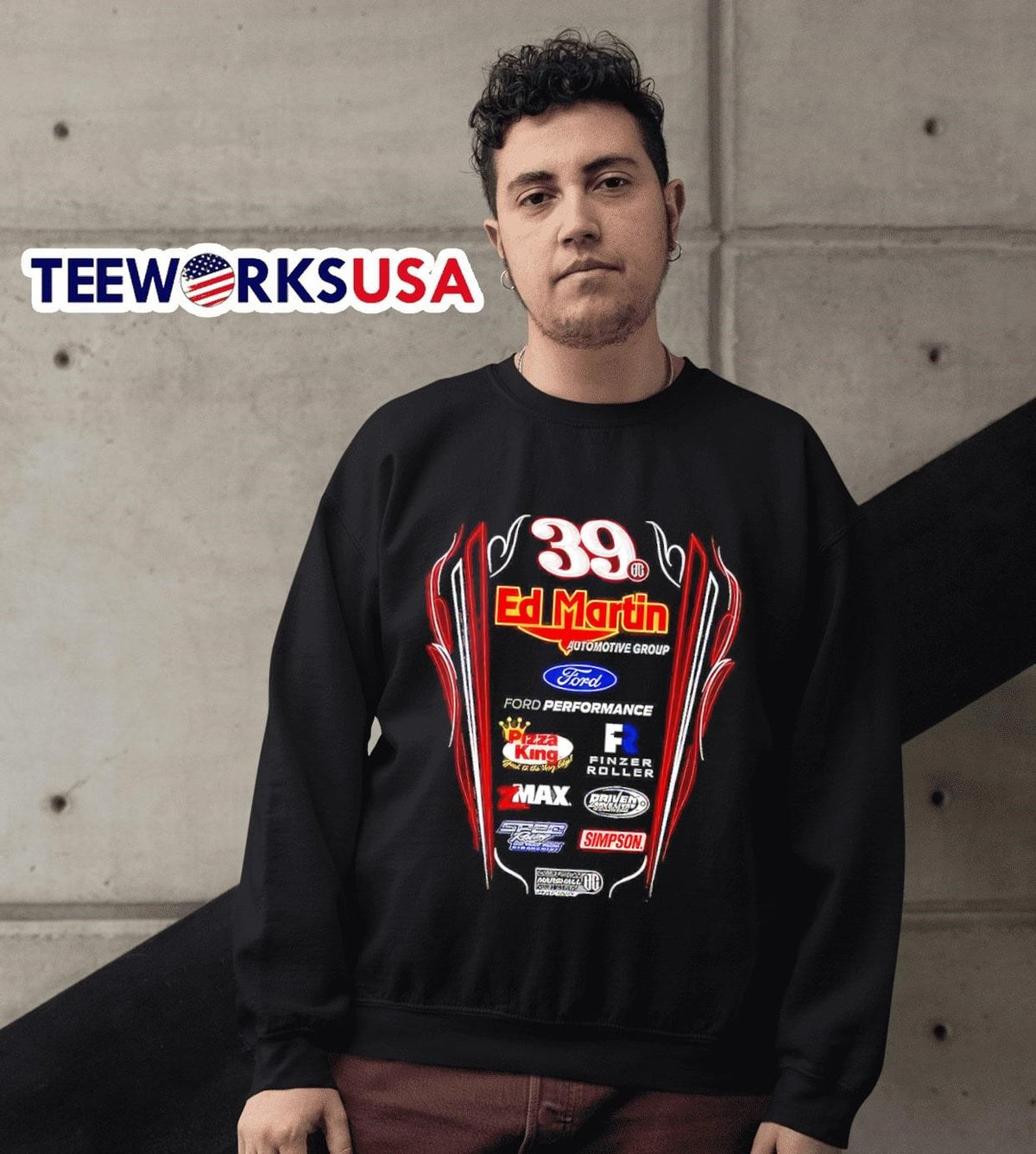 Ryan Newman 39 Ed Martin automotive group Ford - Adult & Kids T-Shirts, Sweatshirts & Hoodies apparel design preview 3