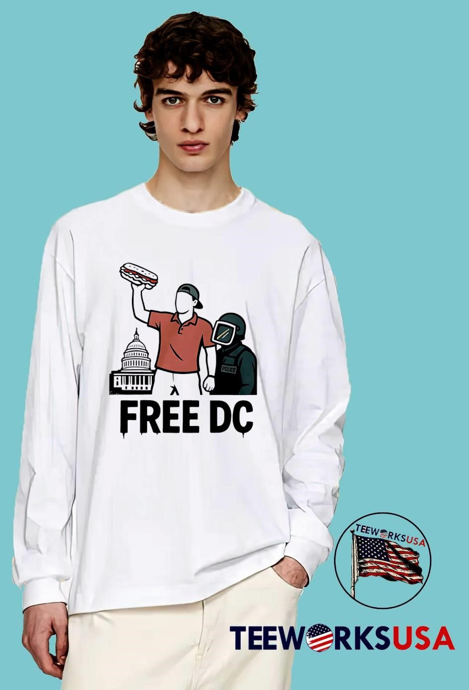 Free DC Sandwich Guy - Adult & Kids T-Shirts, Sweatshirts & Hoodies apparel design preview 4