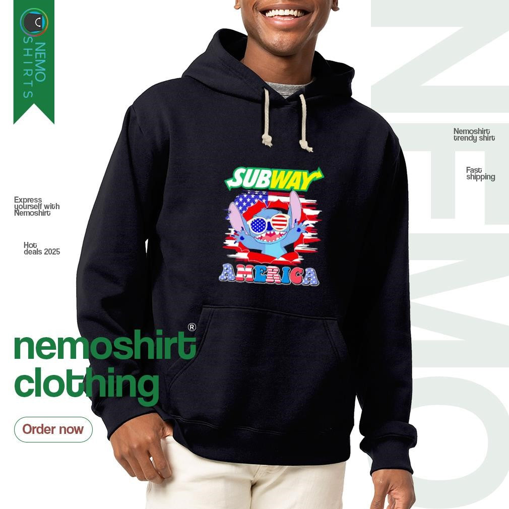 Subway Stitch America USA flag 4th of July - Adult & Kids T-Shirts, Sweatshirts & Hoodies apparel design preview 2