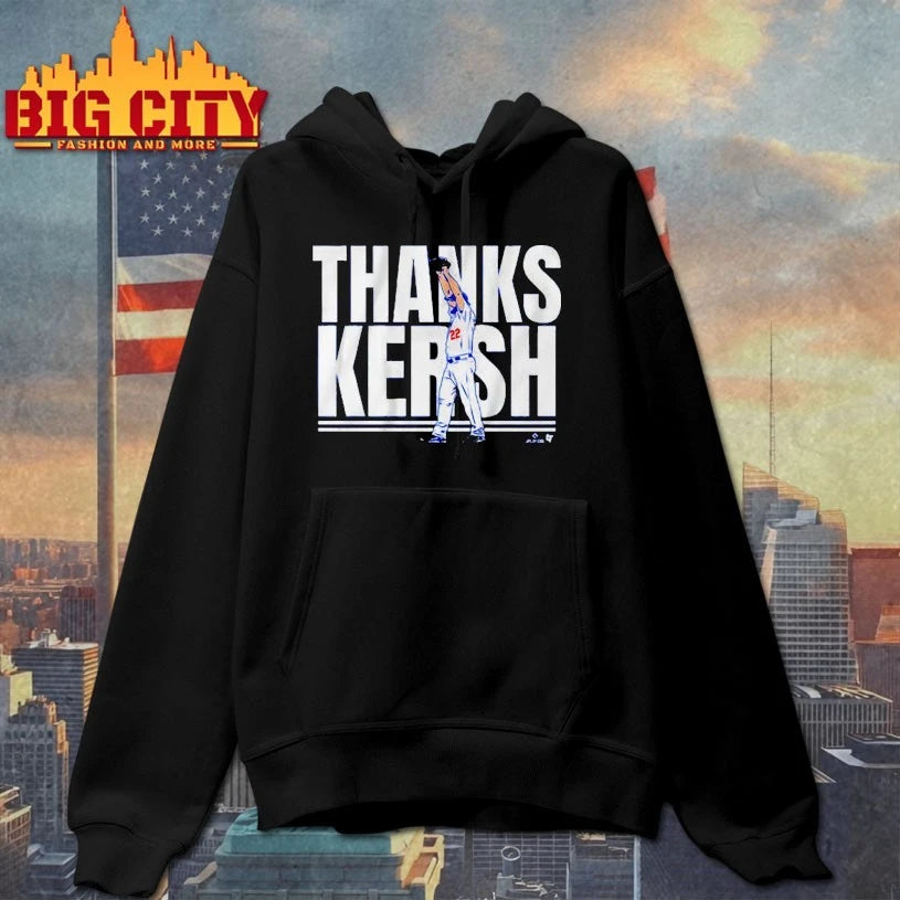 Clayton Kershaw Thanks Kersh - Adult & Kids T-Shirts, Sweatshirts & Hoodies apparel design preview 2