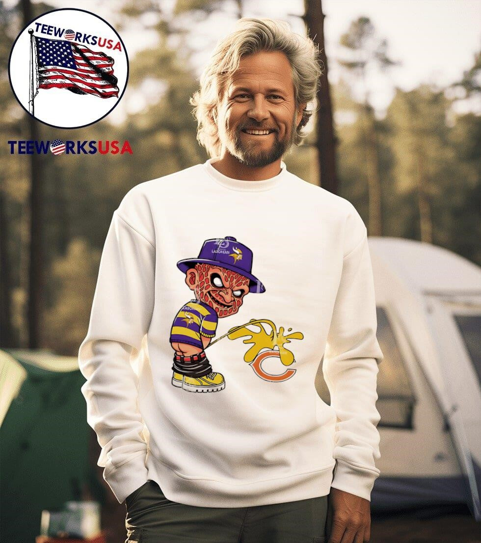 Freddy Krueger Minnesota Vikings Piss On Chicago - Adult & Kids T-Shirts, Sweatshirts & Hoodies apparel design preview 3