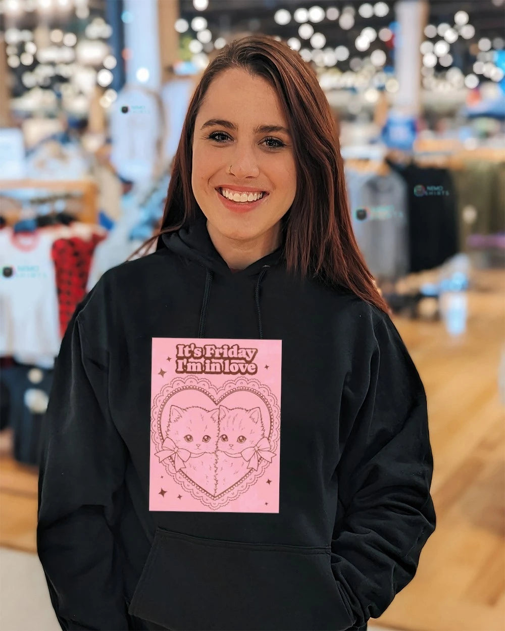 Kitten it's Friday I'm in love - Adult & Kids T-Shirts, Sweatshirts & Hoodies apparel design preview 5