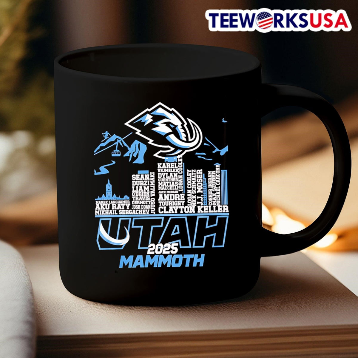 Skyline name Utah Mammoth 2025 - Adult & Kids T-Shirts, Sweatshirts & Hoodies apparel design preview 3