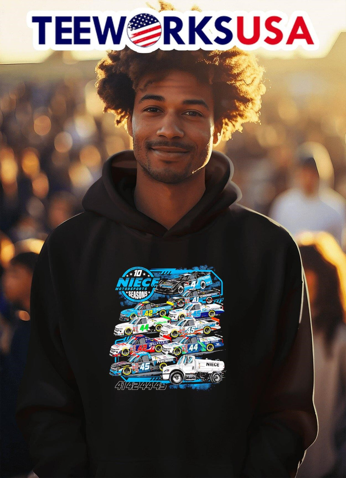 Niece Motorsports 10 Seasons - Adult & Kids T-Shirts, Sweatshirts & Hoodies apparel design preview 2