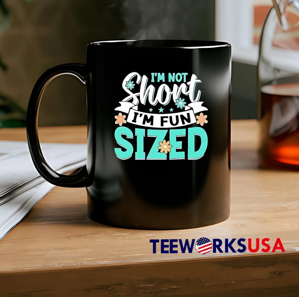Im Not Short Fun Sized Ribbon Banner Pastel Flowers - Adult & Kids T-Shirts, Sweatshirts & Hoodies apparel design preview 2