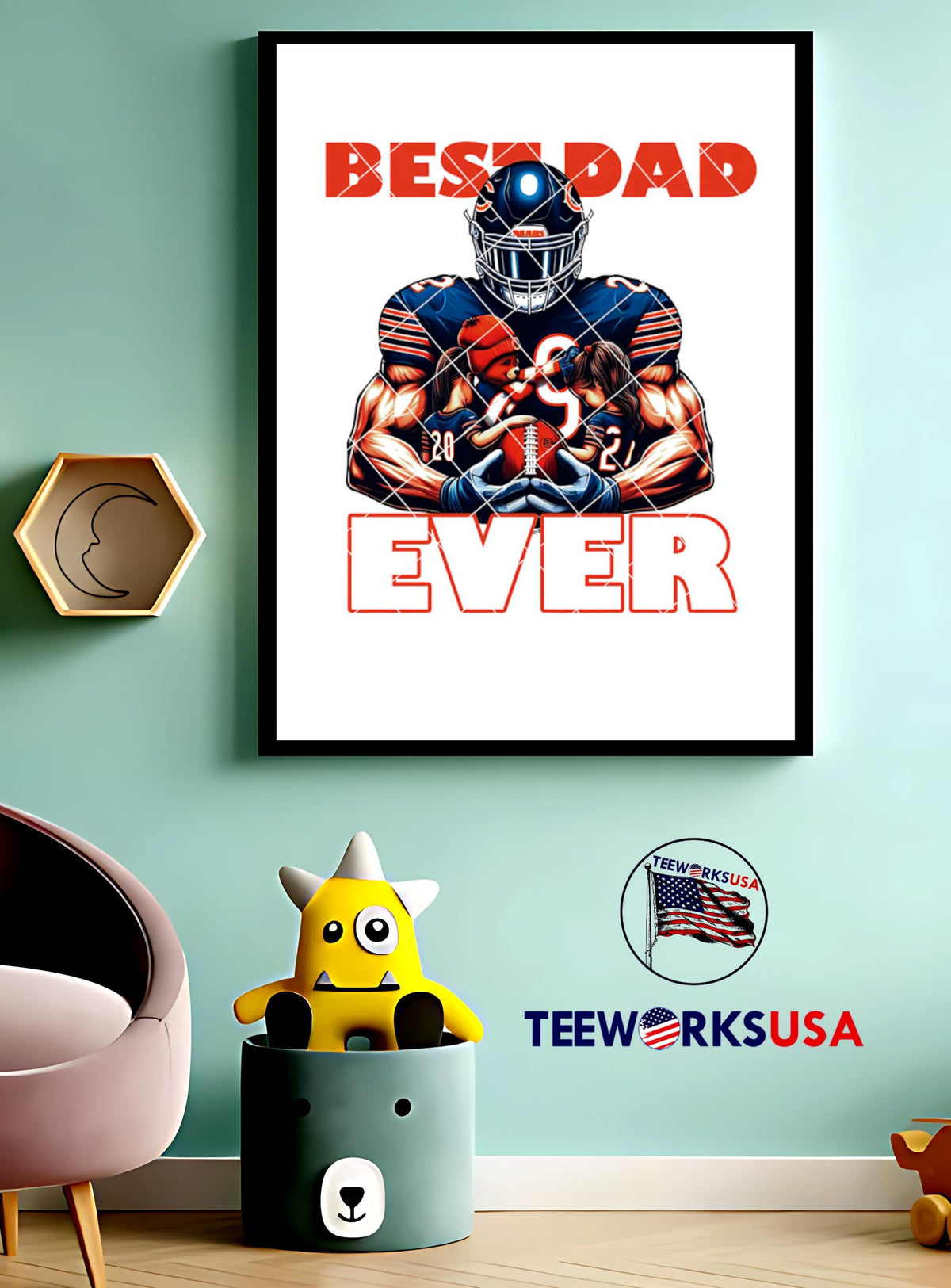 Chicago Bears Best Dad Ever - Adult & Kids T-Shirts, Sweatshirts & Hoodies apparel design preview 3
