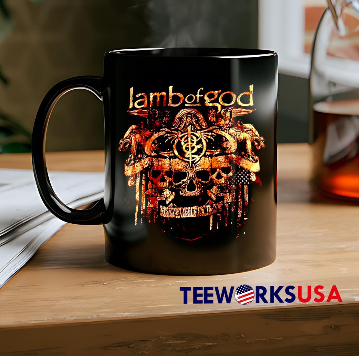 Lamb Of God skulls retro - Adult & Kids T-Shirts, Sweatshirts & Hoodies apparel design preview 2