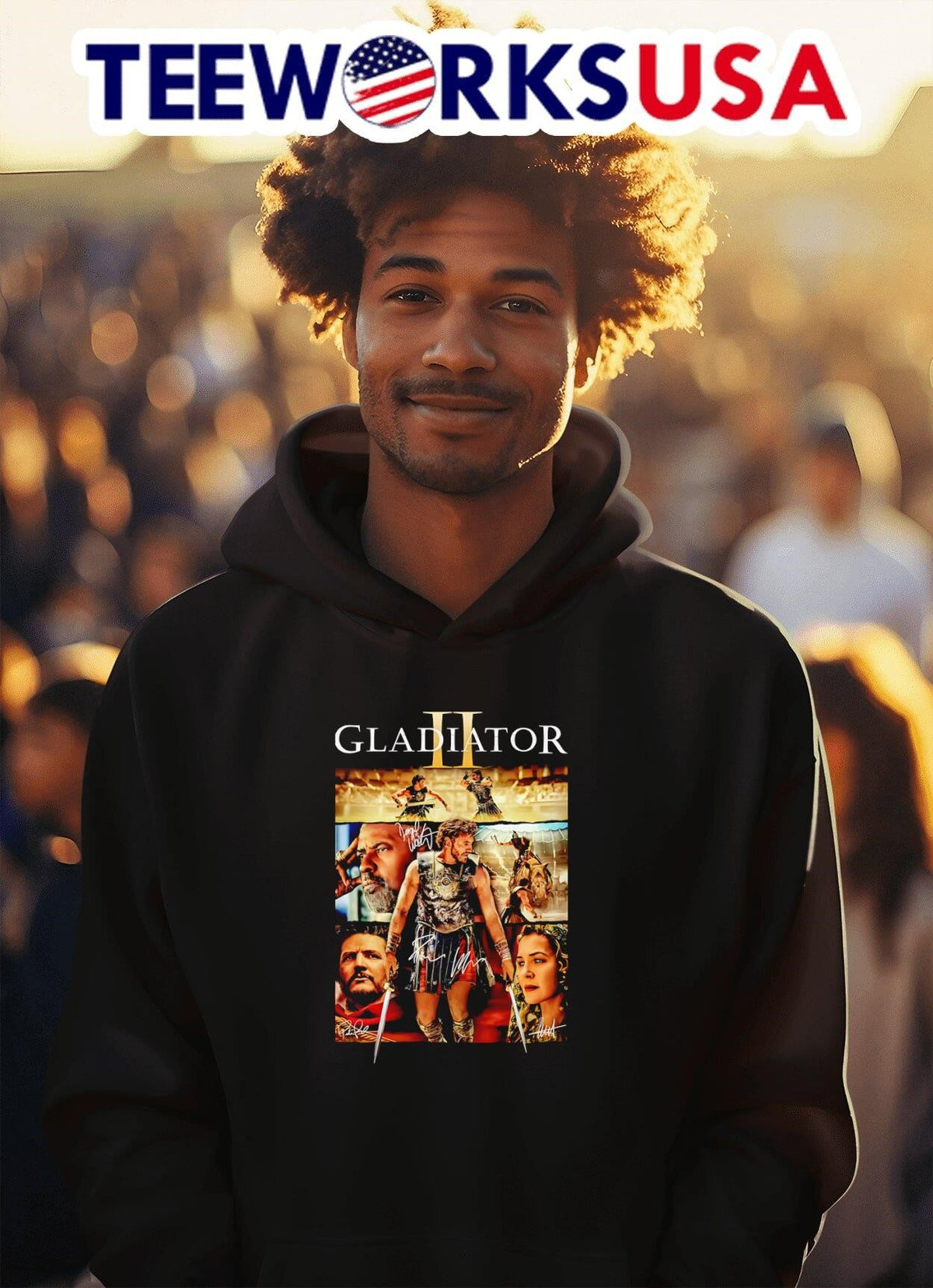 Gladiator II characters graphic signatures - Adult & Kids T-Shirts, Sweatshirts & Hoodies apparel design preview 2