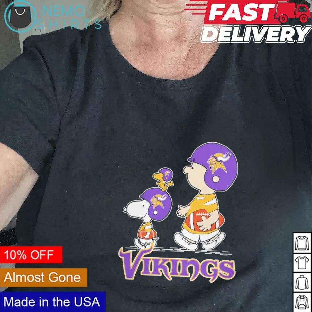 Snoopy and Charlie Brown Minnesota Vikings football - Adult & Kids T-Shirts, Sweatshirts & Hoodies apparel design preview 2