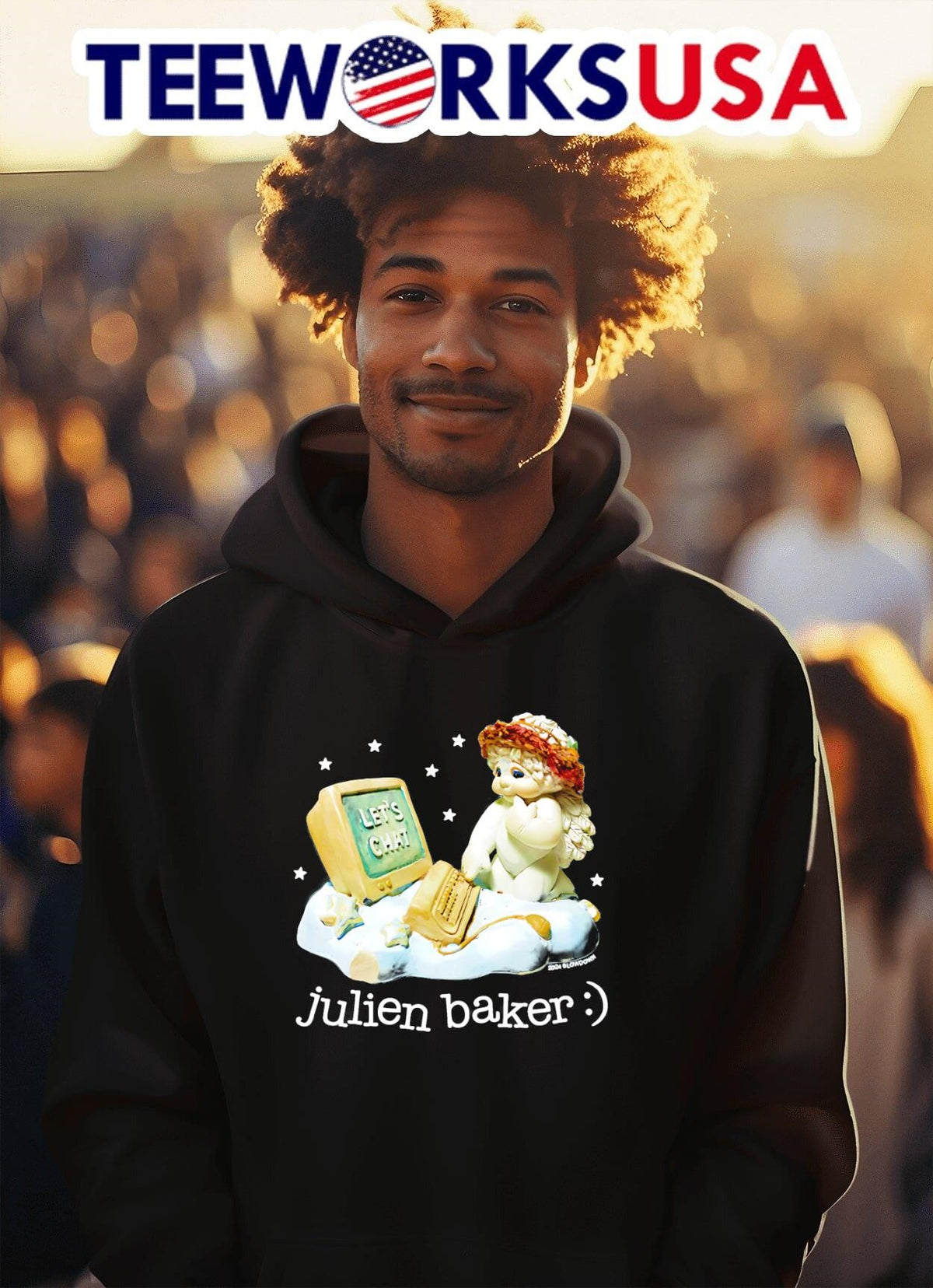 Julien Baker online angel - Adult & Kids T-Shirts, Sweatshirts & Hoodies apparel design preview 2